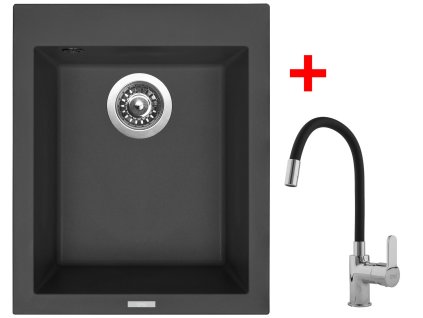 Sinks CUBE 410 Pureblack + Flexia