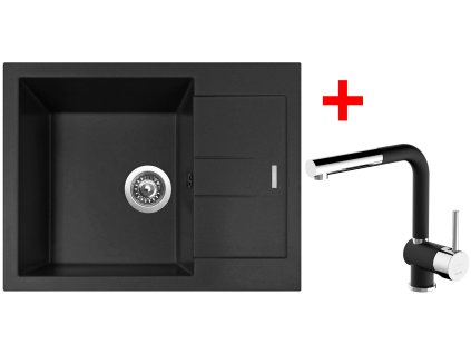 Sinks AMANDA 650 Nanoblack+MIX 3 P Nanoblack