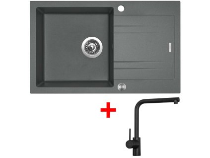 Sinks LINEA 780 XC Titanium + Elka černá matná