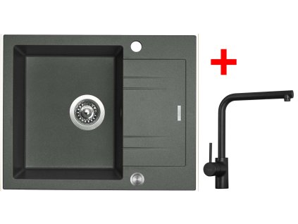Sinks LINEA 600 XC Titanium + Elka černá matná