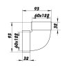 Koleno vertikální 90°, 122x60mm