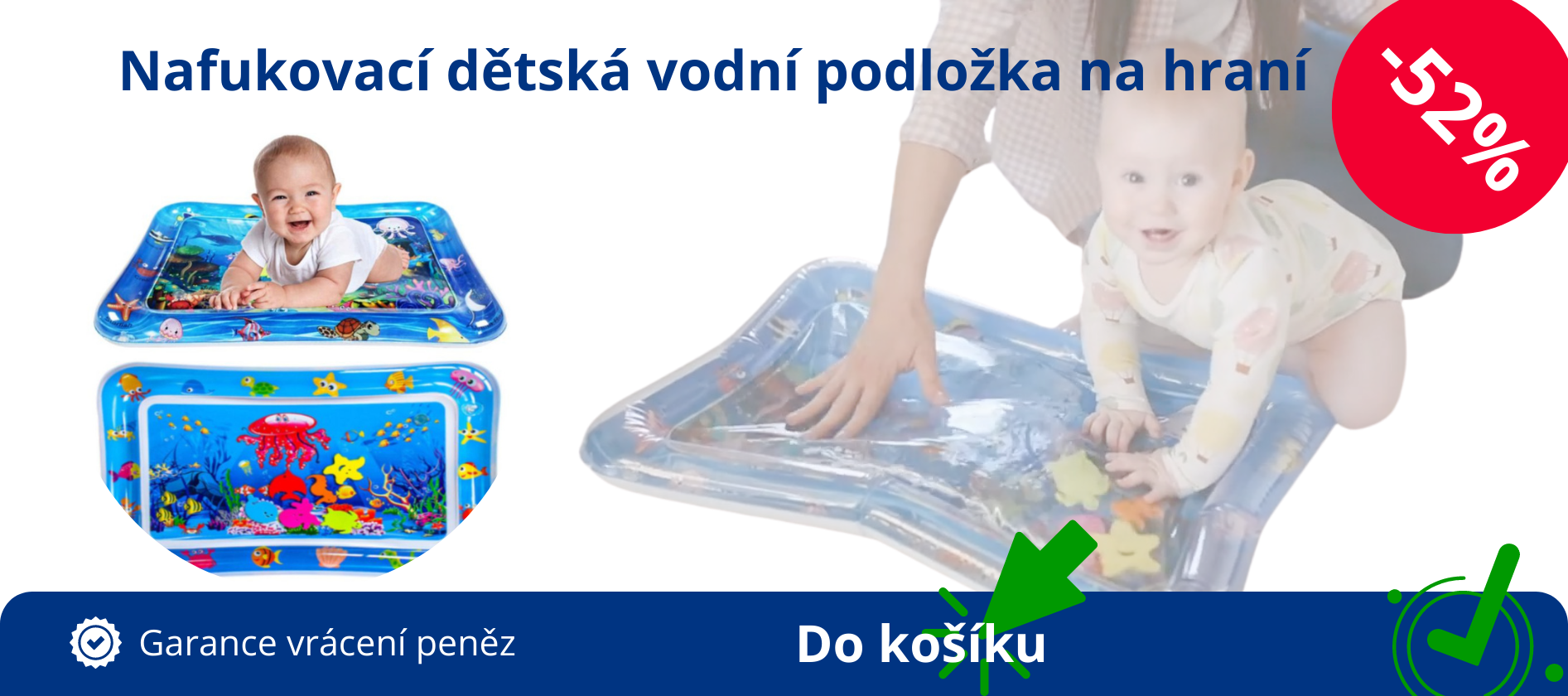 Nafukovací dětská vodní podložka na hraní