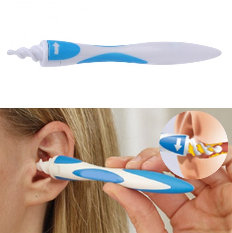 Spiral ear cleaner with attachments