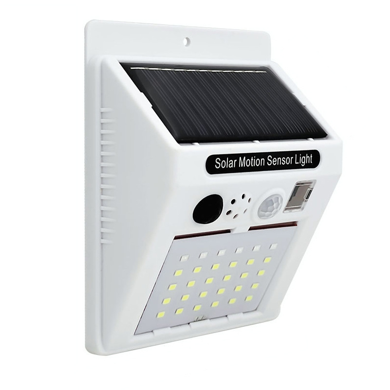 Solar LED light with motion detection and alarm