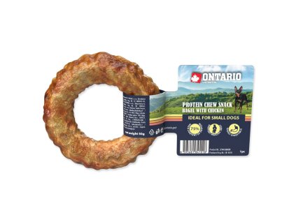 Pochoutka Ontario Protein kuře, žvýkací bagel 8,9cm