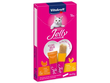 Pochoutka Vitakraft Jelly Lovers kuře a krůta 6x15g
