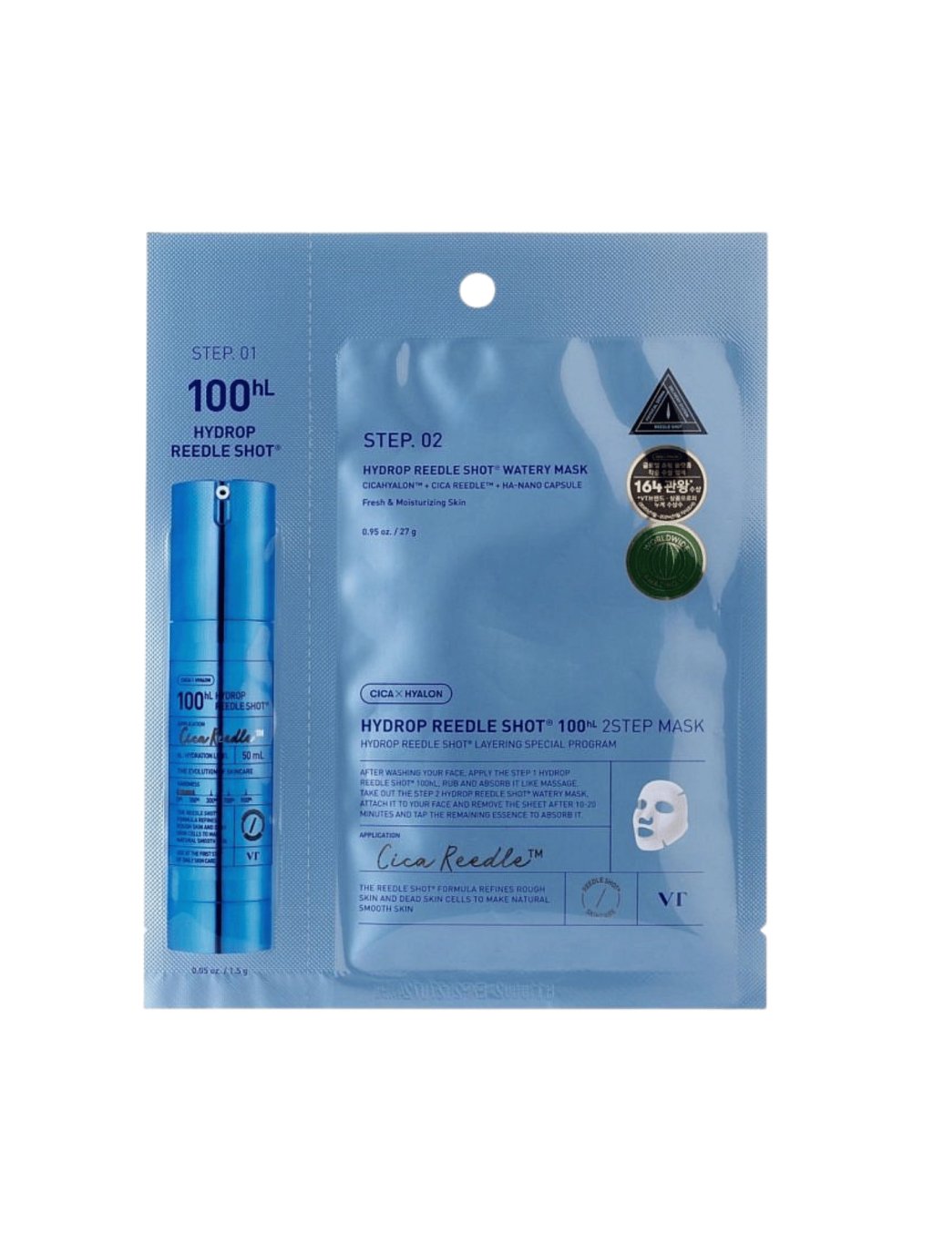 vt cosmetics hydrop reedle shot 100 h 2 step mask 34,5 g výrobek