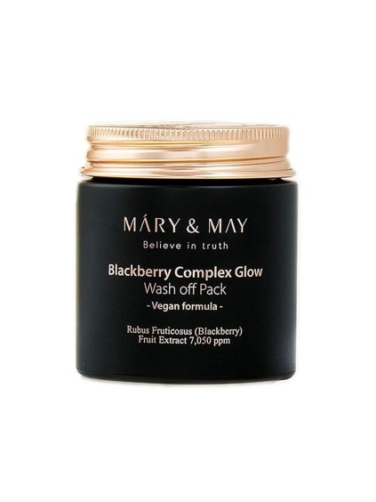 MARY & MAY - Blackberry Complex Glow Washoff Pack - rozjasňující jílovitá maska s kaolinem a ostružinami 125g