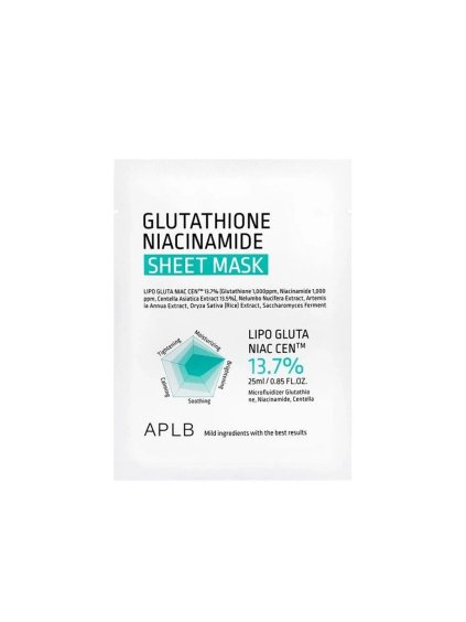 APLB - Glutathione Niacinamide Sheet Mask Set - Rozjasňující pleťové masky s niacinamidem a glutathionem 10x 25ml