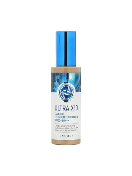 ENOUGH - Ultra X10 Cover Up Collagen Foundation SPF50 + PA +++ No. 21 - Tónovaný krém s SPF faktorem a kolagenem 100g