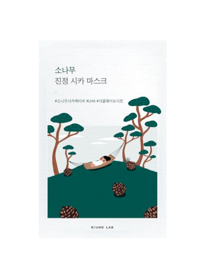 1542 round lab pine calming cica mask sheet cica upokojujuca maska 27m