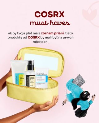 Objav must-have produkty od COSRX, ktoré si zamilovala pleť po celom svete 🌎✨ Či už bojuješ s nedokonalosťami, suchosťou...