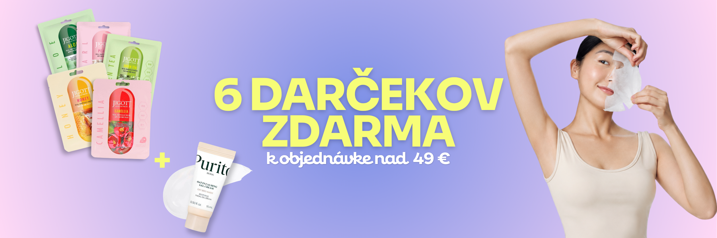 Darček - 5 masiek Jigott + Purito krém Desktop