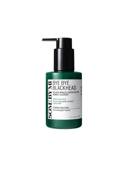 Some By Mi - Bye Bye Blackhead 30 Days Miracle Green Tea Tox Bubble Cleanser - Čistienie pre problematickú pleť so zeleným čajom 120g
