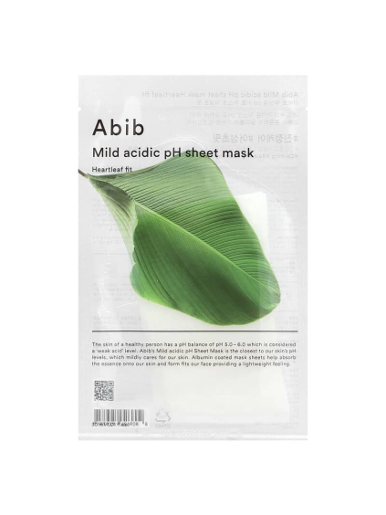 ABIB - Mild Acidic PH Sheet Mask Hearleaf Fit Set - Upokojujúca maska 30ml