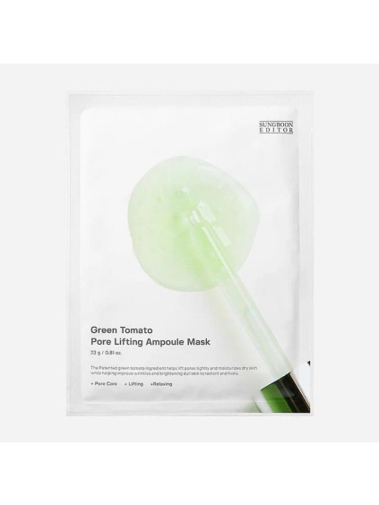 SUNGBOON EDITOR - Green Tomato Pore Lifting Ampoule Mask 23G - Maska na stiahnutie pórov so zelenými paradajkami 1ks