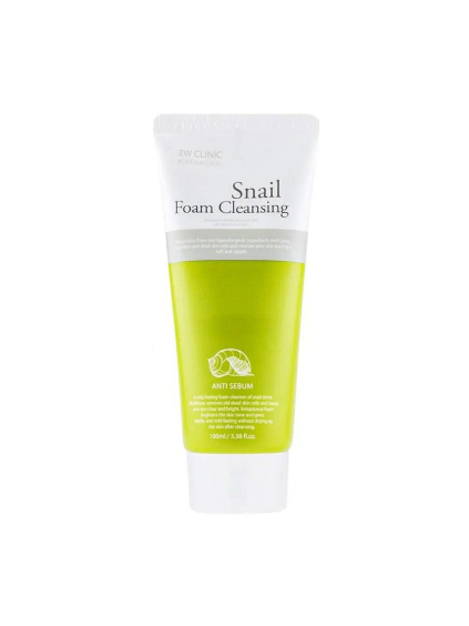 3W CLINIC - Snail Foam Cleansing - Čistiaca pena so slimačím mucínom 100ml