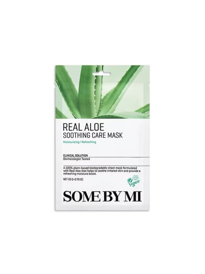 SOME BY MI - Real Aloe Soothing Care Mask 20g - Upokojujúca plátená maska s Aloe vera