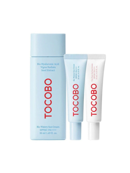 TOCOBO - Bio Watery Sun Cream SPF50 + MINI GIFT SET - Bio hydratačný opaľovací krém + 2 vzorky (50ml + 10ml + 10ml)