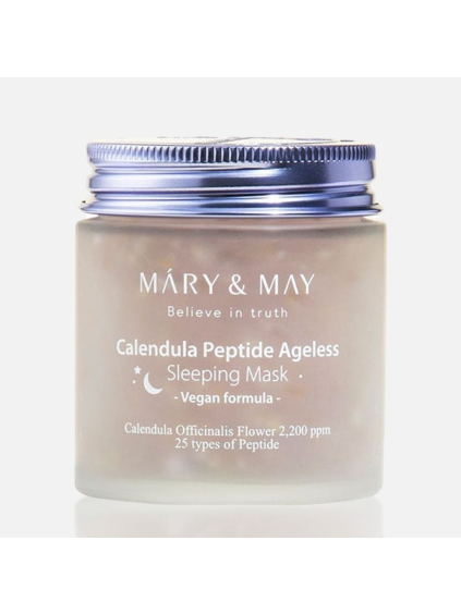 MARY & MAY - Vegan Calendula Peptide Ageless Sleeping Mask -Omladzujúca nočná maska z nechtíka lekárskeho 110ml