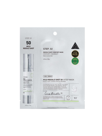 VT Cosmetics Mild Reedle Shot 50 2 Step Mask Dvojkroková maska s mikroihličkami 1,5g+25g