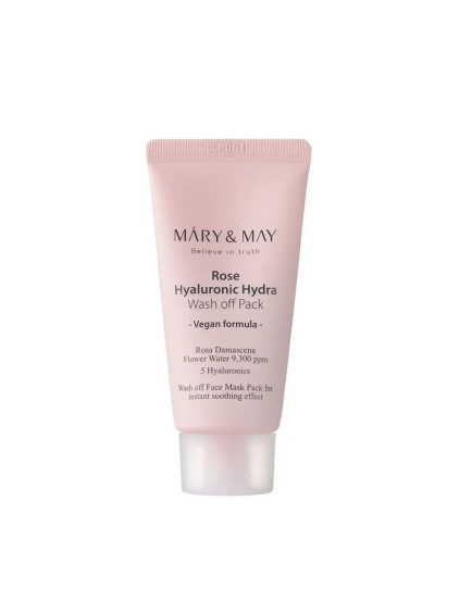 MARY & MAY - Rose Hyaluronic Hydra Wash off Pack - Hydratačná maska s extraktom z ruže MINI 30ml