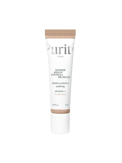 Purito Seoul - Wonder Releaf Centella BB Cream #21 Light Beige - Upokojujúci BB krém s SPF 30 a pupočníkom 30 ml