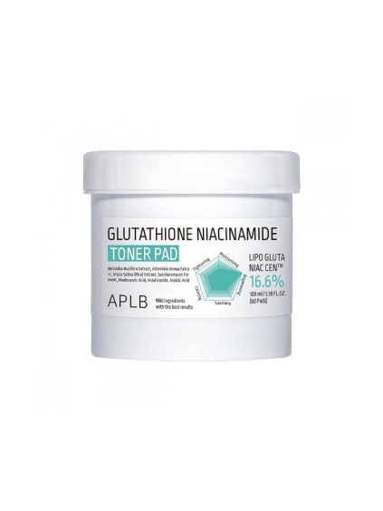 APLB - Glutathione Niacinamide Toner Pad - Osviežujúce a rozjasňujúce tonerové tampóny s niacínamidom 60ks /100ml