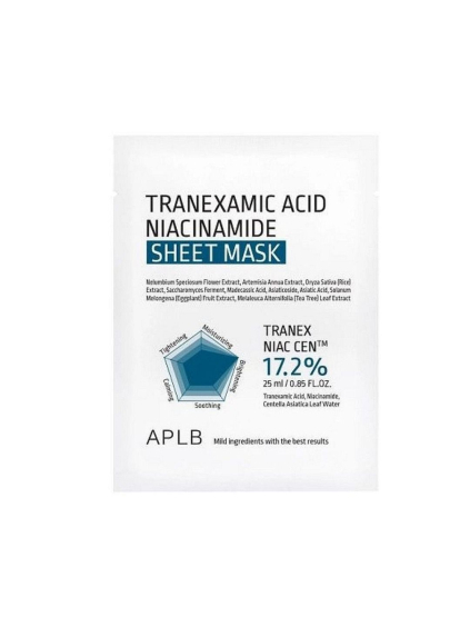 APLB - Tranexamic Acid Niacinamide Sheet Mask- Rozjasňujúca a hydratačná plátená maska s niacínamidom  25ml