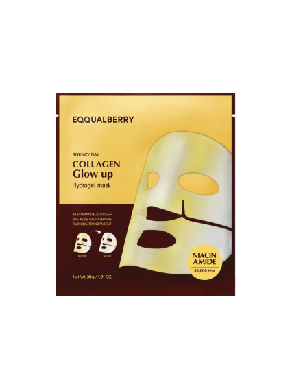 eqqualberry collagen glow up hydrogel mask 30g main pic