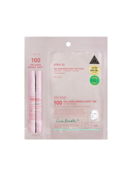VT COSMETICS - Collagen Reedle Shot 100 2Step Mask – Kolagénová 2-kroková maska pre spevnenie a hydratáciu 26,5 g
