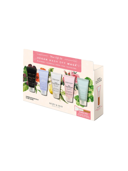 mary may vegan wash off mask mini gift set 5x30g