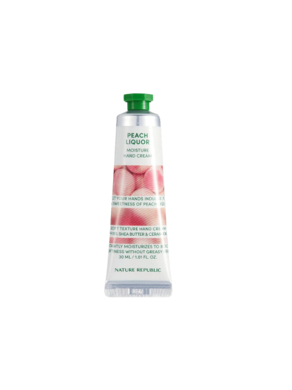 nature republic hand and nature peach liquor hand cream 30ml