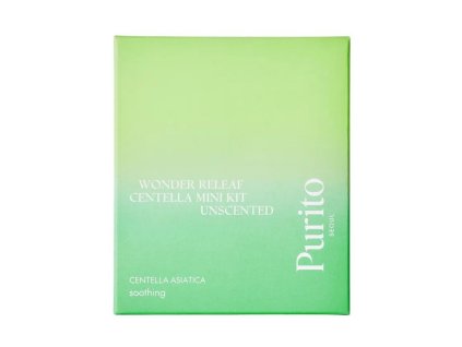 PURITO SEOUL - Wonder Releaf Centella Mini Kit Unscented - Unperfumed skin set with Centella (Serum 15ml+Toner 30ml+Cream 15ml)