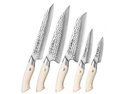 Kuchyňský set 5 nožů Hezhen® B38H z damaškové oceli v dárkovém balení