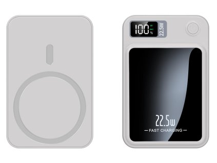 19032 6 magsafe bezdratova powerbanka 5000mah bila