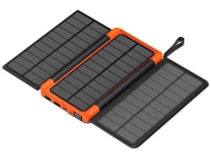 19062 skladaci solarni 10000mah bezdratova powerbanka oranzova