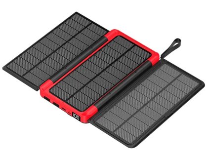 19068 skladaci solarni 10000mah bezdratova powerbanka cervena