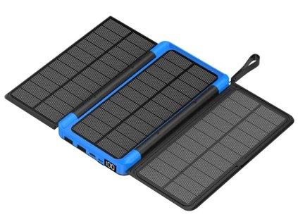19071 skladaci solarni 10000mah bezdratova powerbanka modra