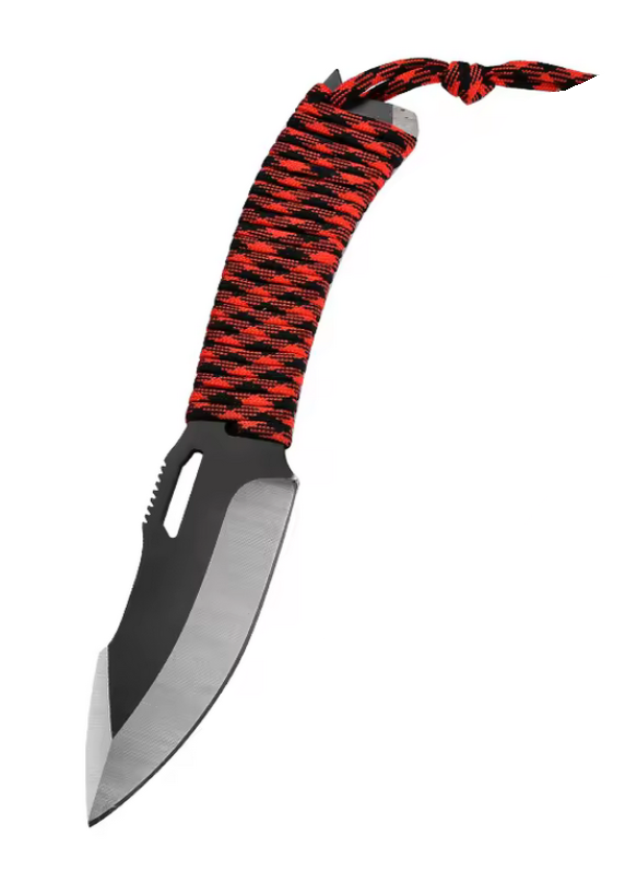 Levně Damano DAMANO® outdoorový nůž s pevnou čepelí M01 v pouzdře Barva: Červená