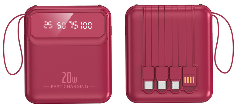 Levně Mini Powerbanka 10000mAh – Červená