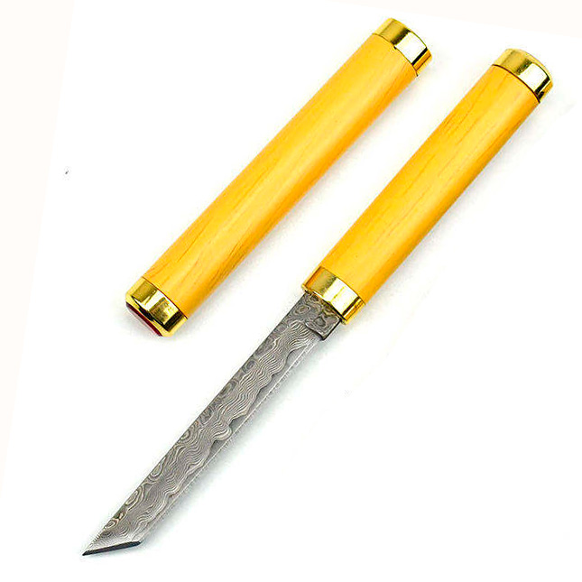 Levně Damano Nůž s pevnou čepelí JC-145 Barva: Žlutá