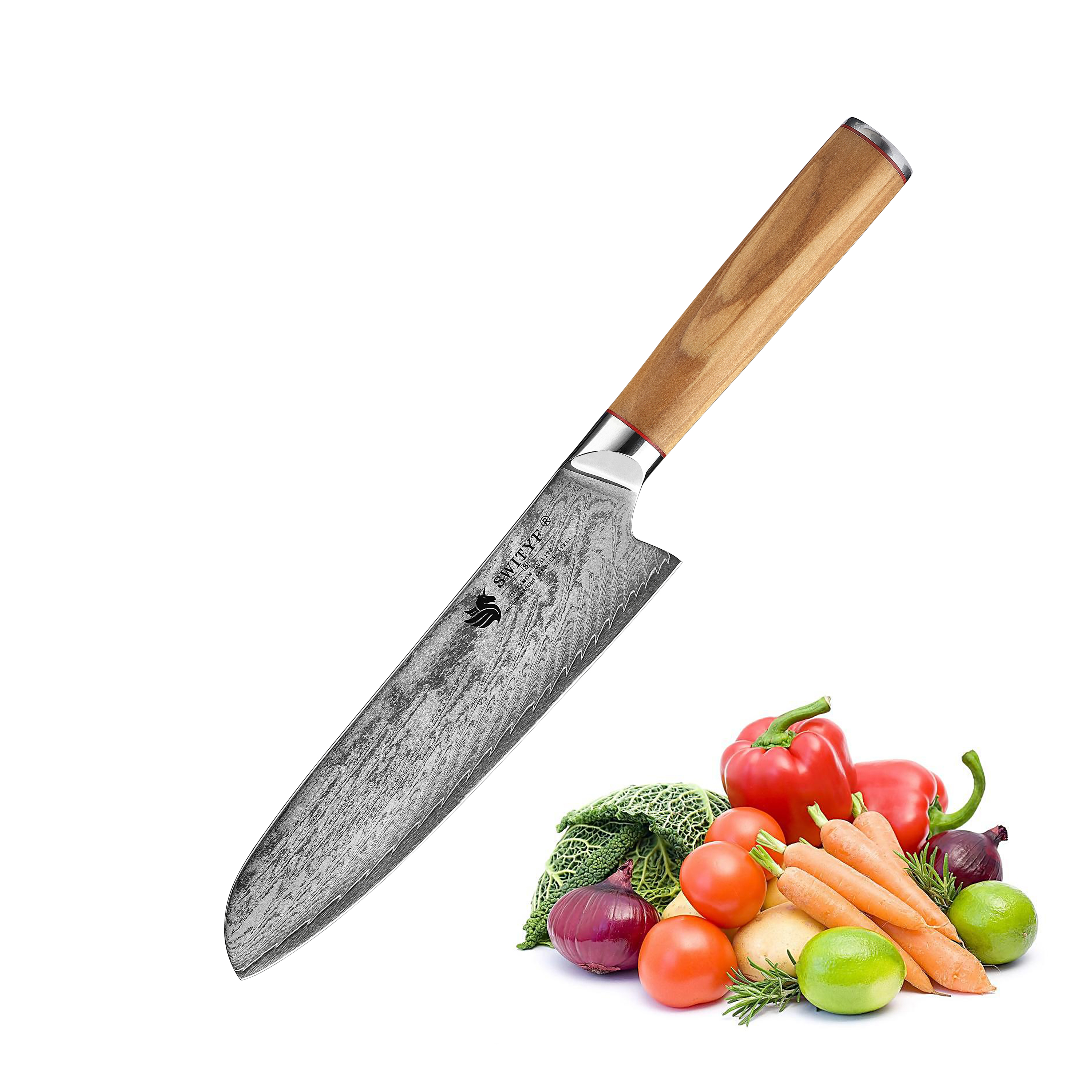 Levně Swityf SWITYF® kuchyňský nůž Santoku NATURE OK (7")