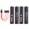 4x dobíjecí USB AA 1,5V baterie Soshine 4200mWh + USB kabel