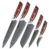 DAMANO® kuchyňský set 5 nožů  D-B27 z damaškové oceli v dárkovém balení