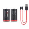 2x dobíjecí USB D (LR20) 1,5V baterie Soshine 6000mWh + USB kabel