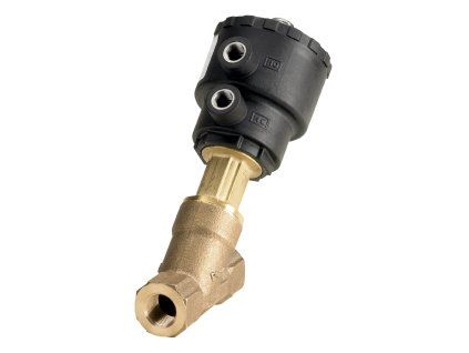 Externally operated angle-seat valve, AV210A, G, 1/2, PTFE, Function: NC (042N4402)