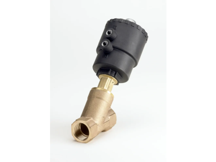 Externally operated angle-seat valve, AV210D, G, 1 1/4, PTFE, Function: NC (042N4408)