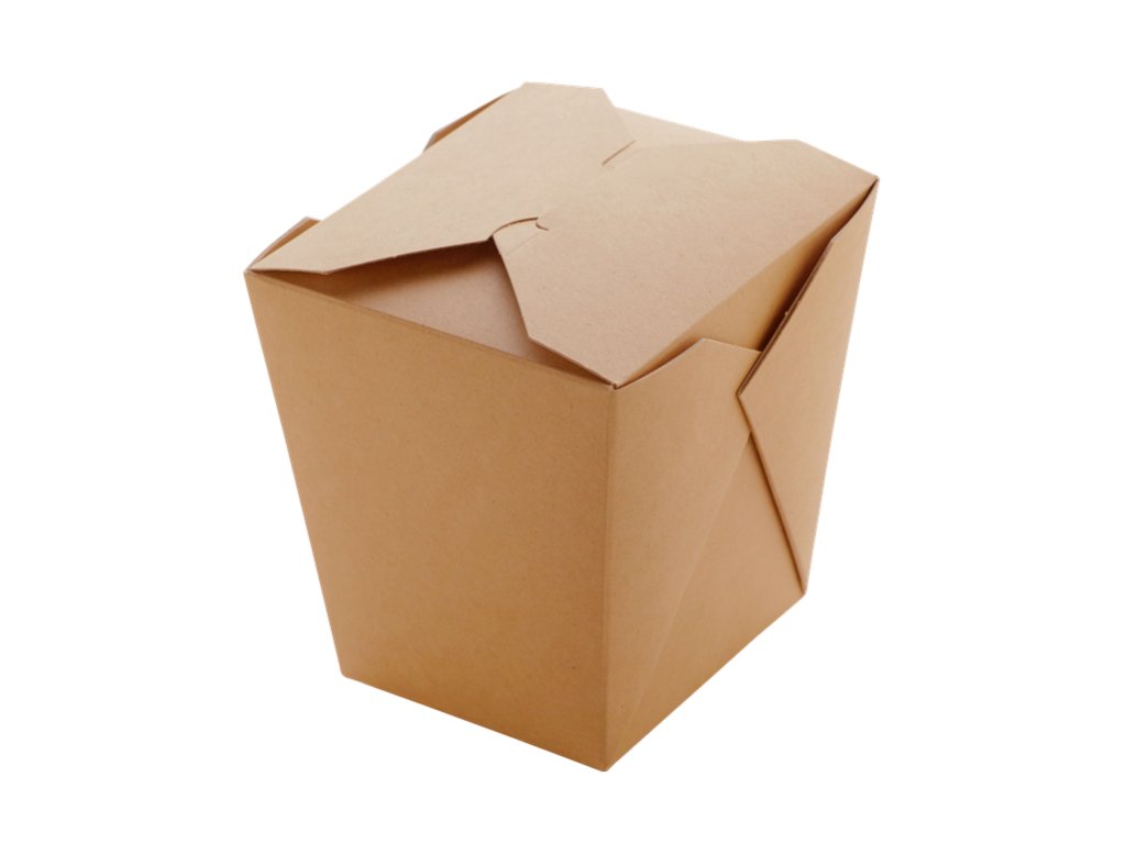 Papírový box EKO na nudle 560 ml hnědý nastavitelné chlopně - 35 ks