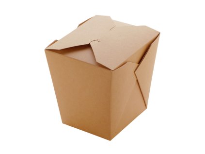 Papírový box EKO na nudle 560 ml hnědý nastavitelné chlopně - 35 ks